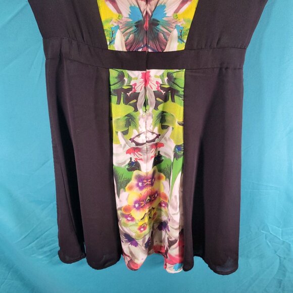 Prabal Gurung For Target Womens Size 6 Black Dress With Floral Multicolor Panel - Picture 7 of 7